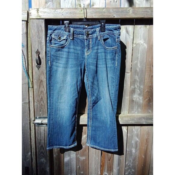 Vigoss The New York Capri Blue Jean Denim Juniors 13/14 Length 21 - Picture 1 of 8